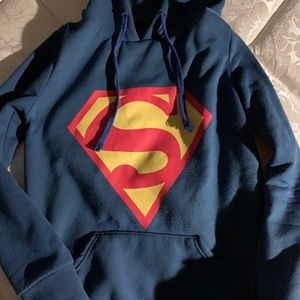 blue superman hoodie (fitting)